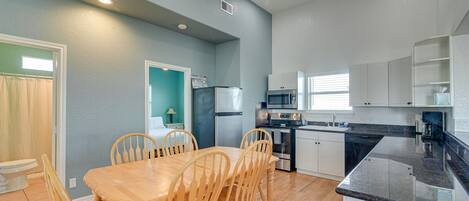 Microwave, oven, stovetop, dishwasher