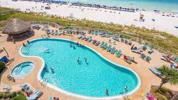 Outdoor pool, a heated pool