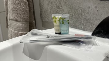 Dusche, Handtücher, Seife, Toilettenpapier