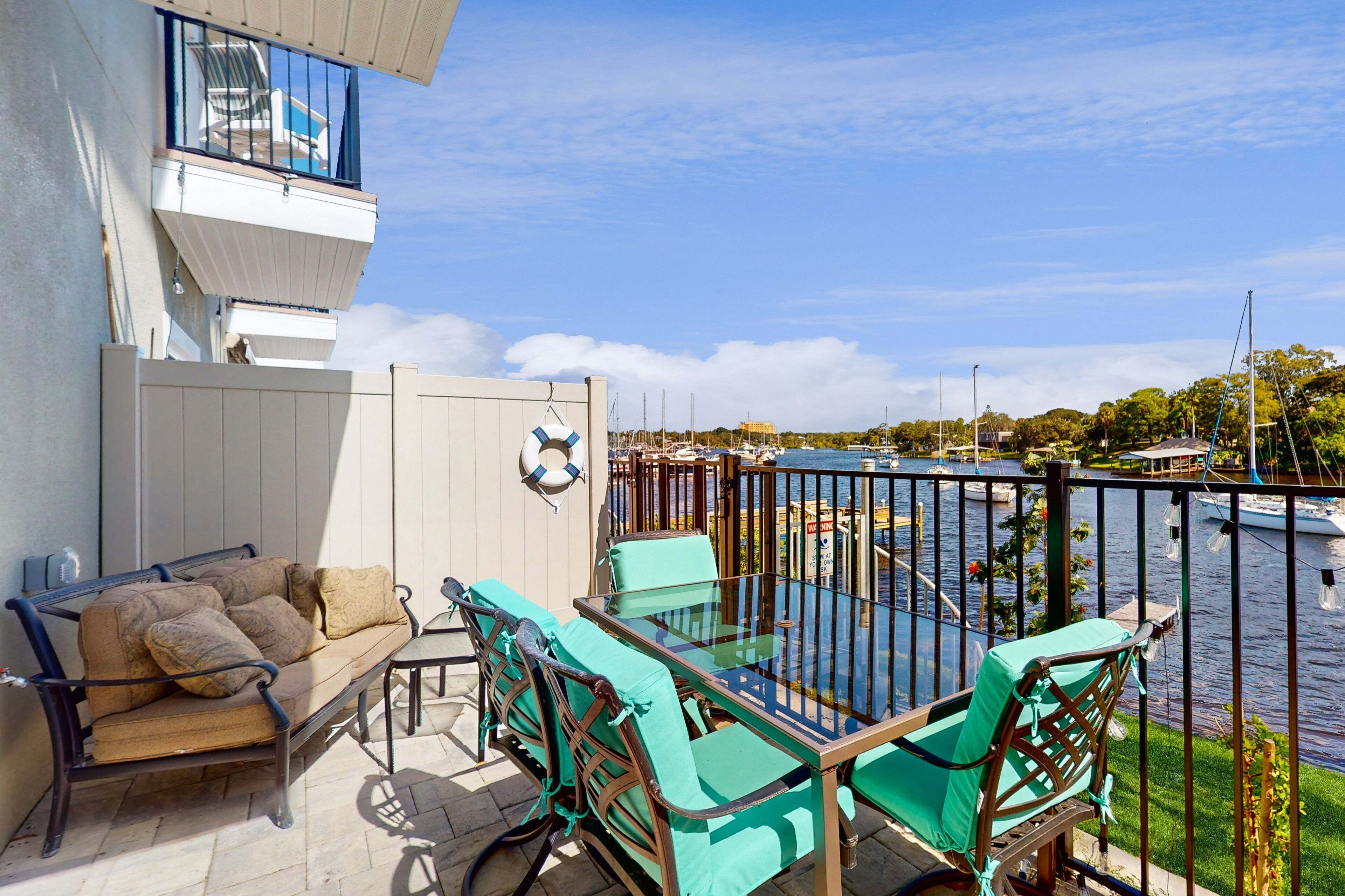 Riverfront townhome with water views, all-new interior, & W/D - great location