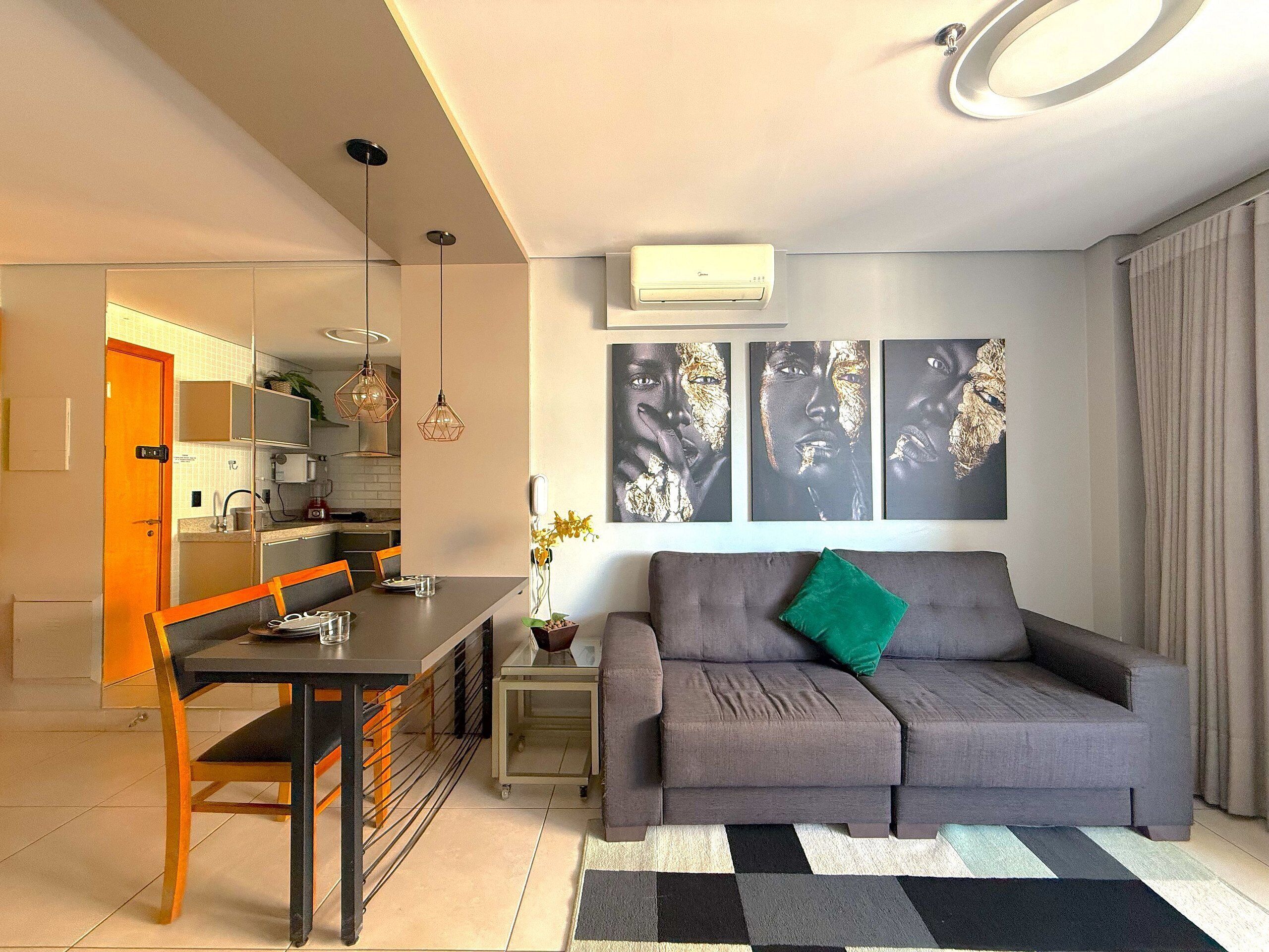 Apartamento | Área de estar | TV 40 polegadas com canais via satélite