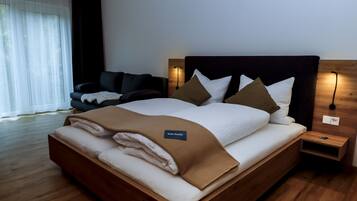 1 chambre, literie de qualité supérieure, couette en duvet d'oie