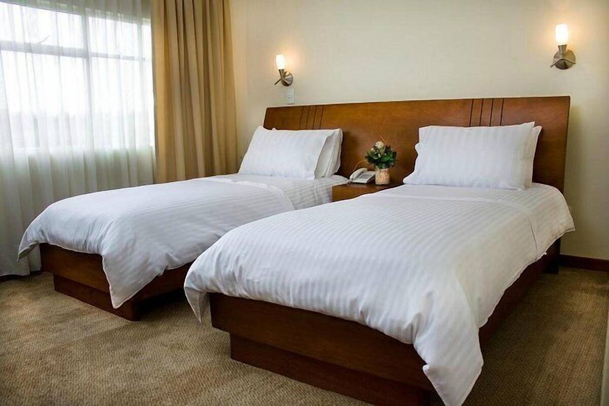 Standard Twin Room | Meja, seterika/papan seterika, Wi-fi percuma 