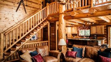 Smart TV, fireplace, video games, DVD player