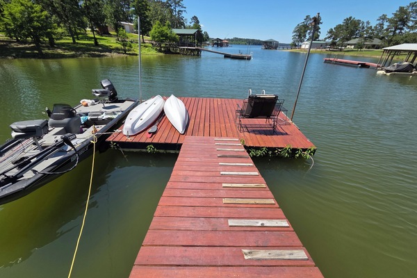 Floating platform with ladder. @ kayaks for guest use