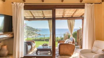 Een televisie en een open haard