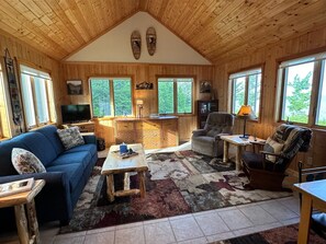 TV, DVD player, books