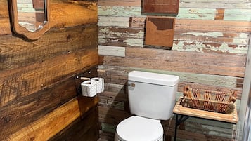 Shower, towels, soap, shampoo