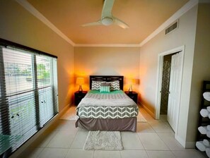 2 bedrooms, desk, iron/ironing board, travel cot