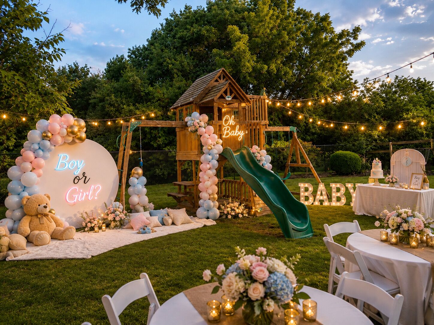 Outdoor banquet area