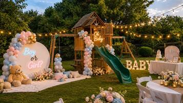 Outdoor banquet area
