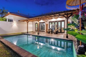 Front of property - evening/night - 888 Residences - Complex of Private Villas with Pools (Ubud)