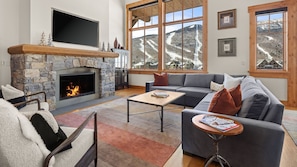 TV, fireplace, stereo