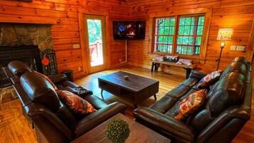 TV, fireplace, video games, ping pong