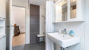 Dusche, Haartrockner, Handtücher