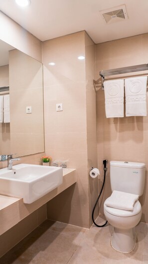 Free toiletries, slippers, bidet