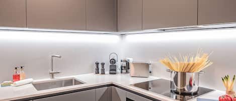 Fridge, oven, dishwasher, toaster
