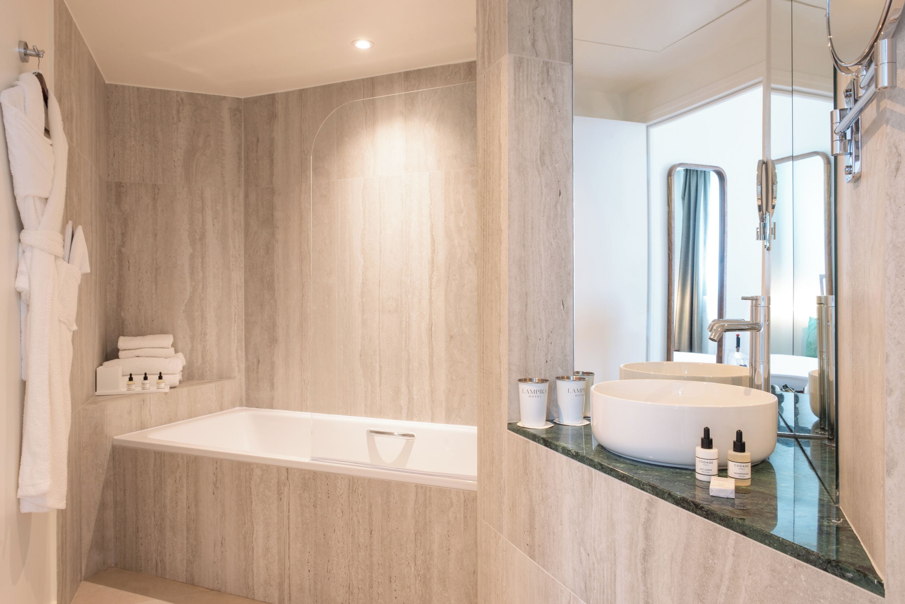 Deluxe Double Room | Bathroom | Bathtub, deep-soaking bathtub, hair dryer, bathrobes