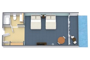 Floor plan - Breathe in the Ocean: Oceanfront Room 9th Floor (Myrtle Beach)