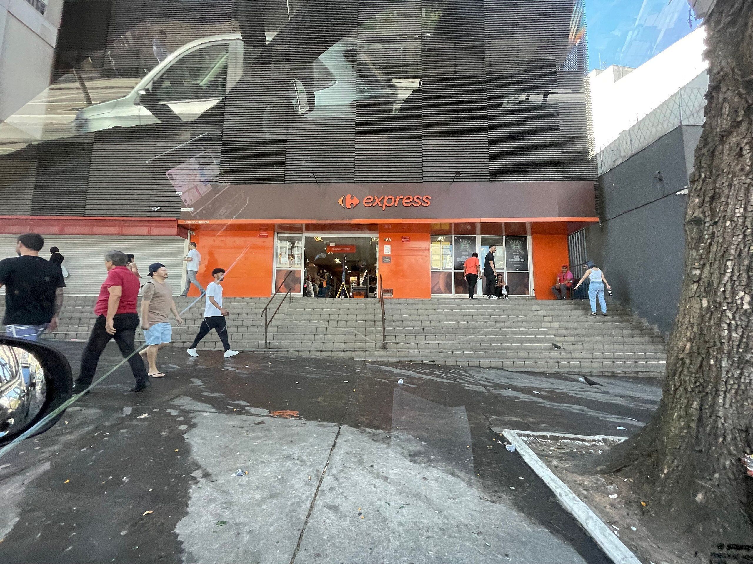 A building with a storefront labeled 'Express'.