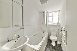 Douche, séchoir à cheveux, serviettes fournies