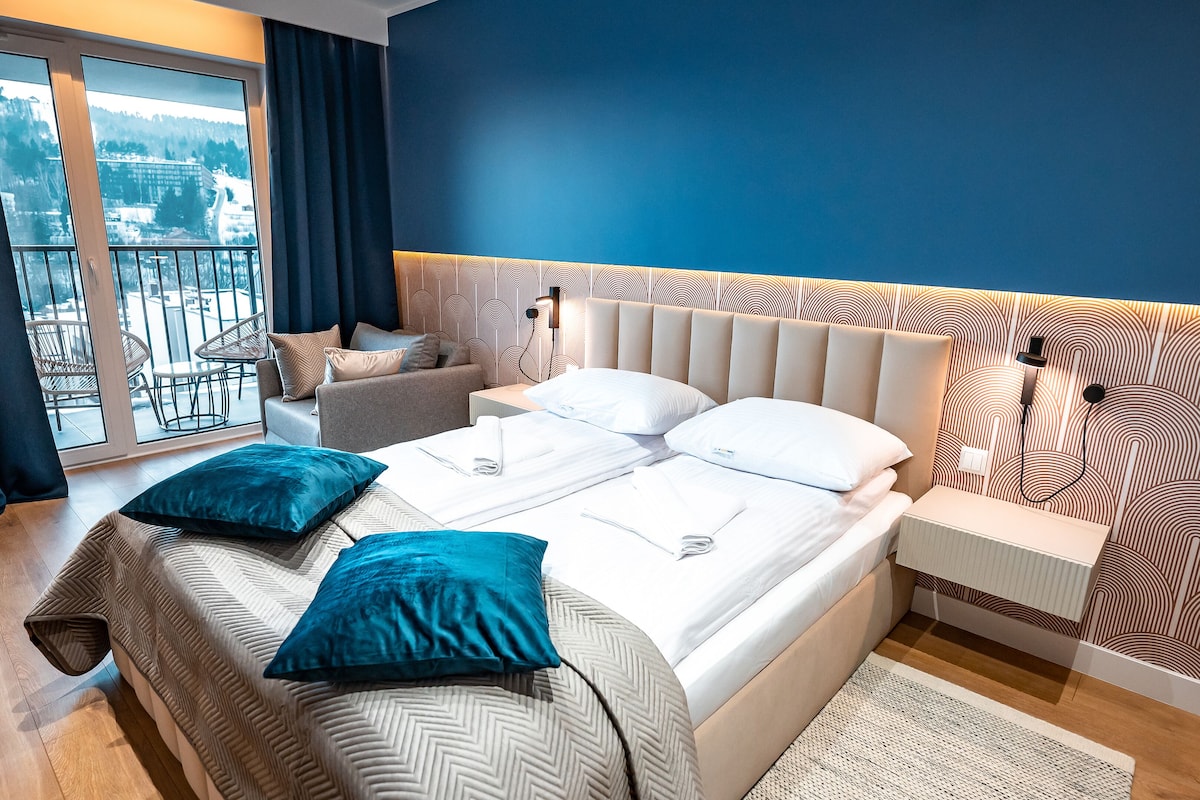 Apartemen (Cicha 18/7B) | 1 kamar tidur, setrika/meja setrika, Wi-Fi gratis, dan seprai linen