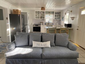 Smart TV, DVD player, books, video library