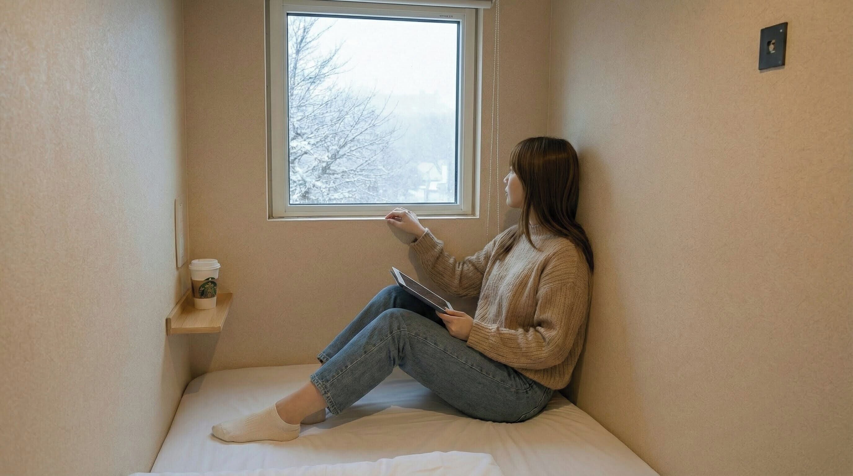 Kabin Ekonomi | Ruang kerja ramah laptop, tirai kedap cahaya, dan Wi-Fi gratis