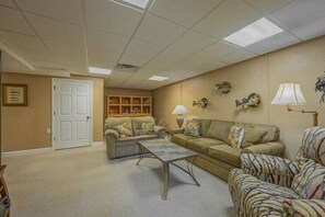 Smart TV, DVD player, books, video library