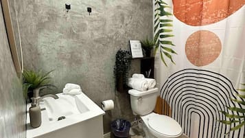 Towels, soap, shampoo, toilet paper