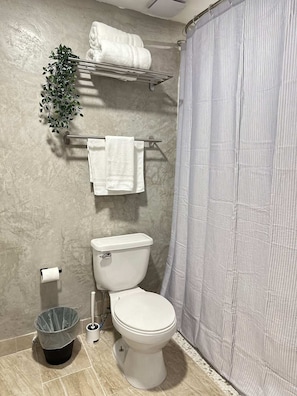 Towels, soap, shampoo