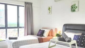 3 slaapkamers, een bureau, een strijkplank/strijkijzer, gratis wifi