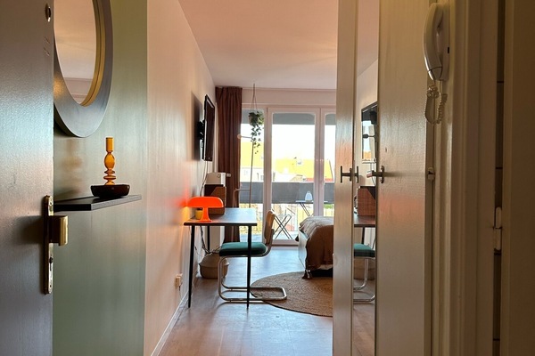 1 bedroom, desk, iron/ironing board, travel crib