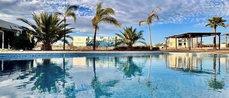 Outdoor pool, a heated pool