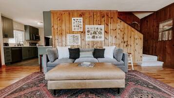 Smart TV, fireplace, table football