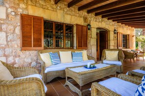 Terrace/patio - Villa "Can Seguinot d'Alt" with Mountain View, Private Pool & Wi-Fi (pollensa)