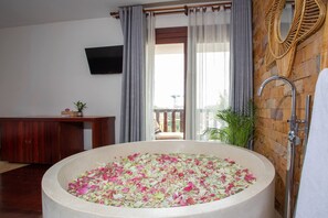 King Suite Pool View | Egyptian cotton sheets, premium bedding, down comforters, pillowtop beds