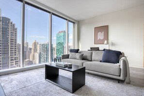 TV, stereo - Classic Streeterville 1BR w/ Party Room, nr Mag Mile, by Blueground (Chicago)