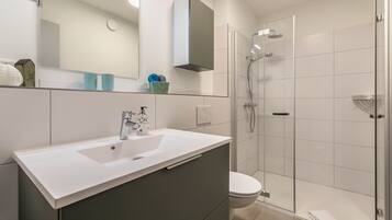 Dusche, Haartrockner, Handtücher