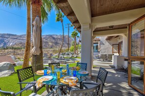 Outdoor dining - NEW! Villa Mariposa: Secluded Luxury, Spectacular Views (Palm Springs)