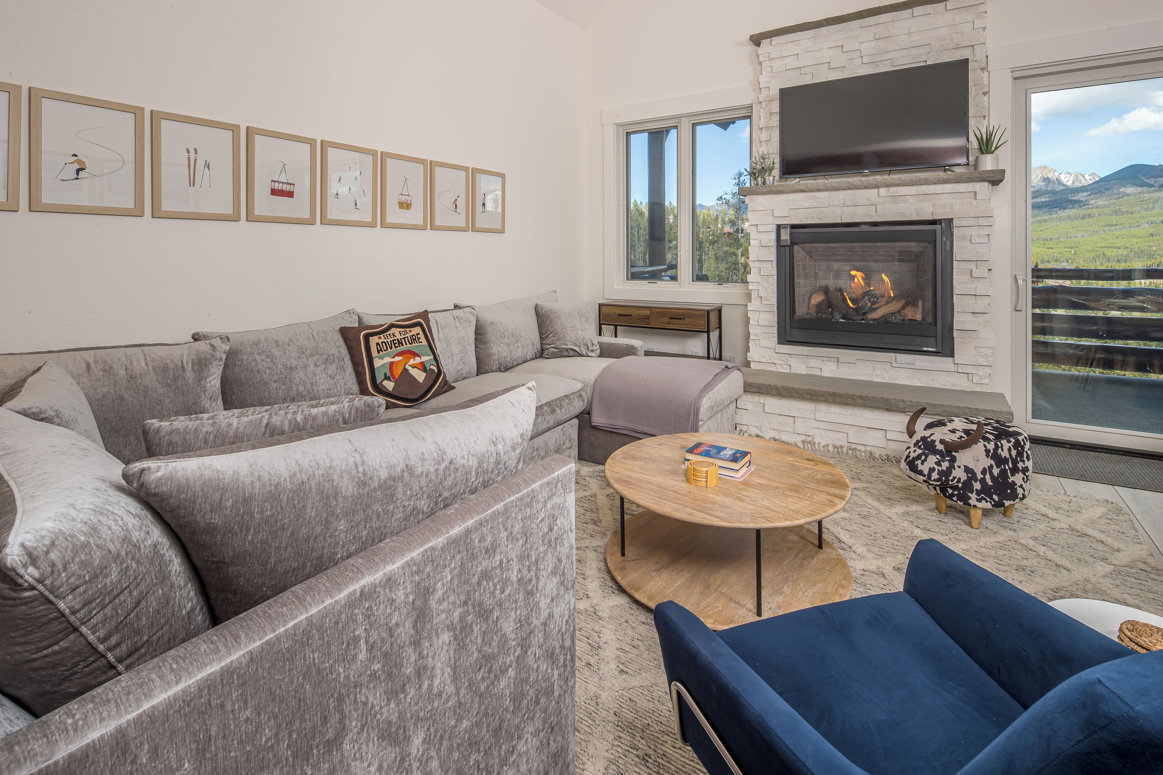 TV, fireplace, stereo