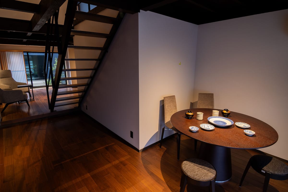 TATEWAKU: "Machiya" Two-Storey Suite with Separate Bathhouse and Courtyard, 90sqm, Non-Smoking | Living area | Flat-screen TV