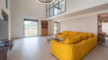 Premium Villa | Living area | 32-inch LCD TV with cable channels