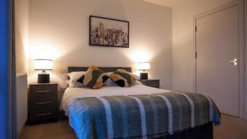 2 bedrooms, iron/ironing board, WiFi, bed sheets
