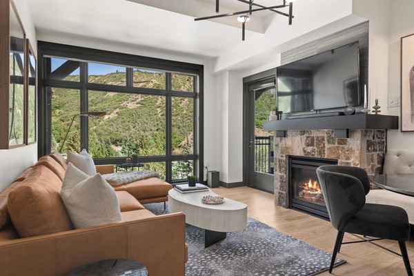 Smart TV, fireplace