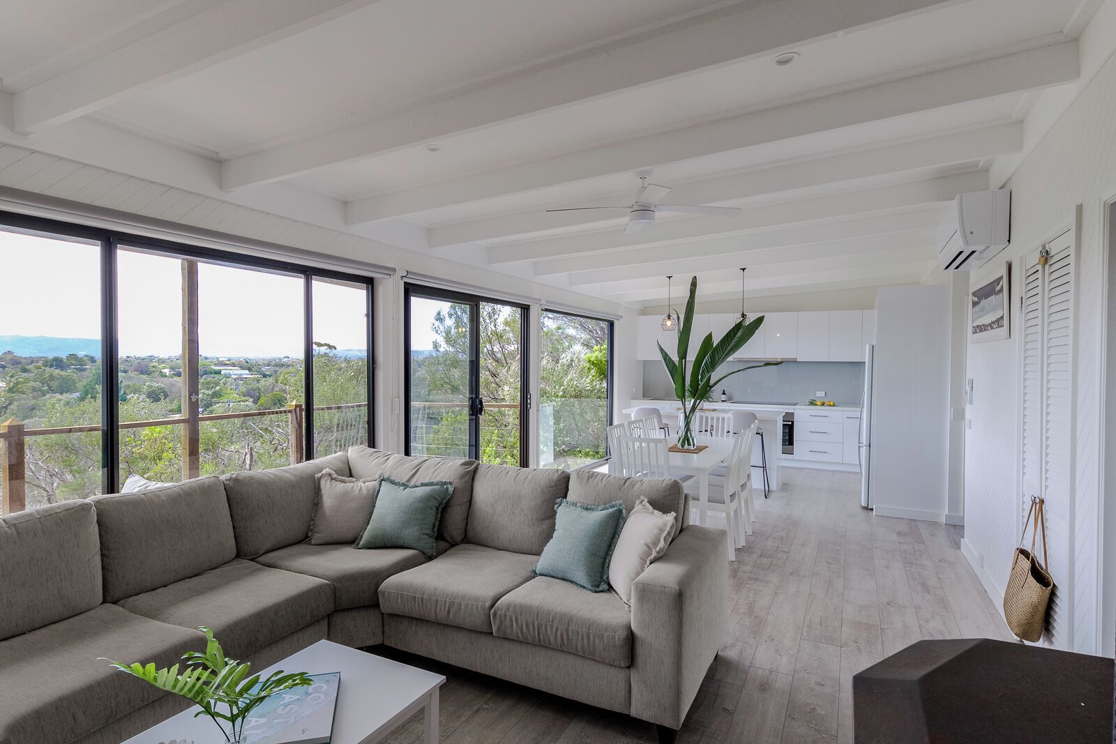 Smart TV, fireplace, DVD player