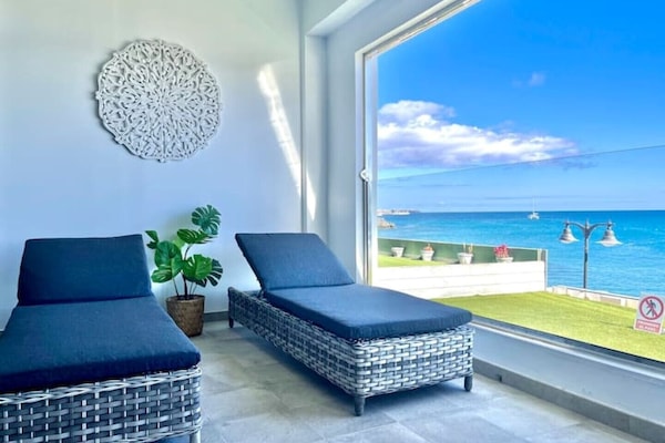 Sun beds looking with views