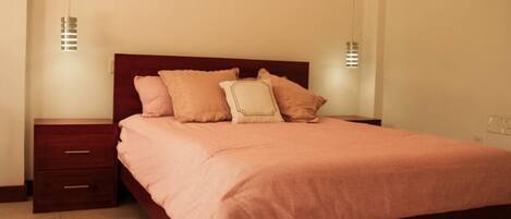 1 makuuhuone, vuodevaatteet