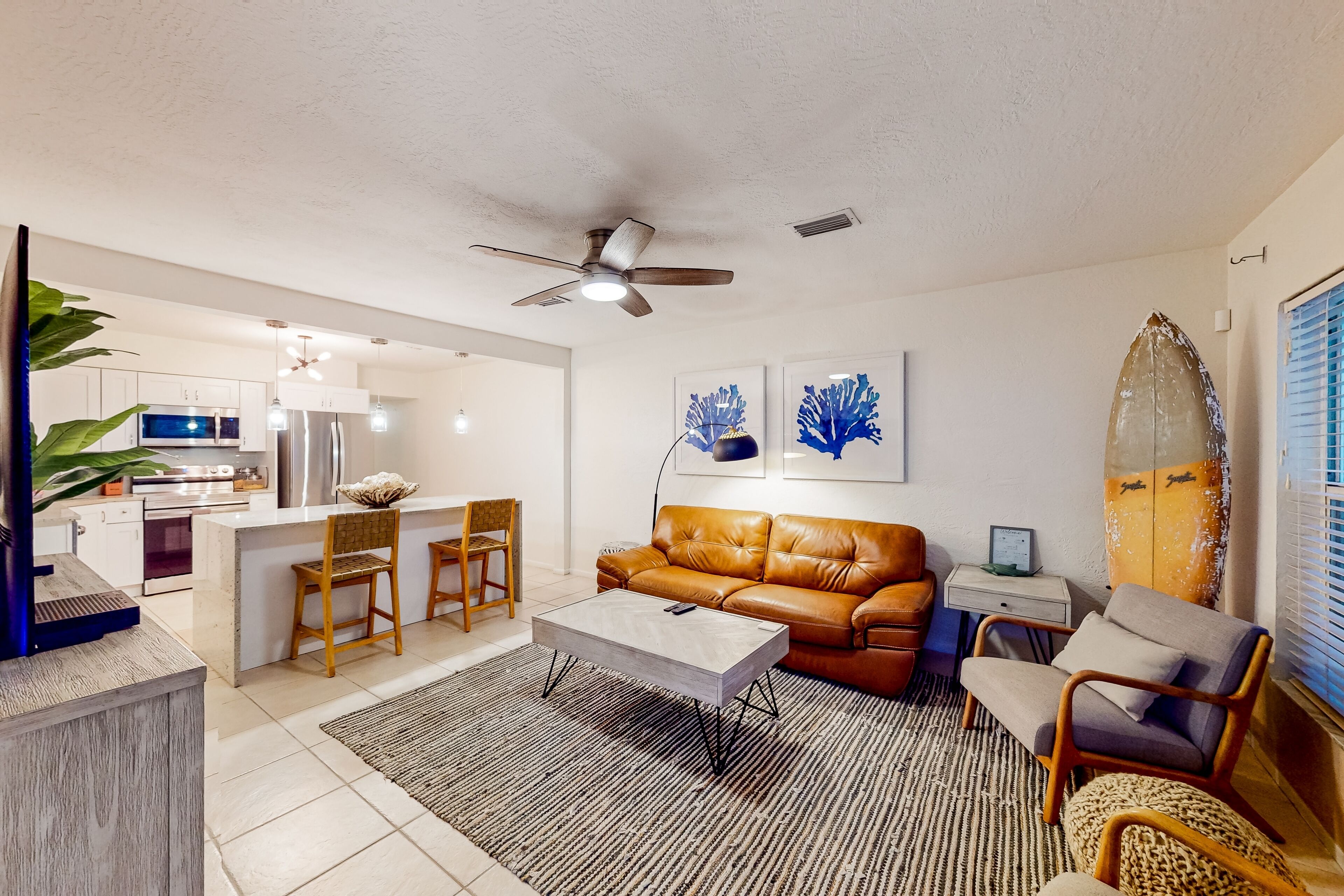 Gorgeous & modern dog-friendly getaway w/ patio, AC, & W/D - steps to the beach
