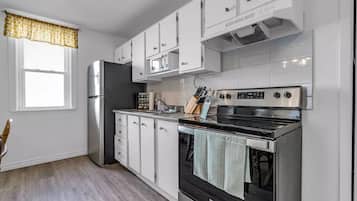 Fridge, microwave, oven, toaster